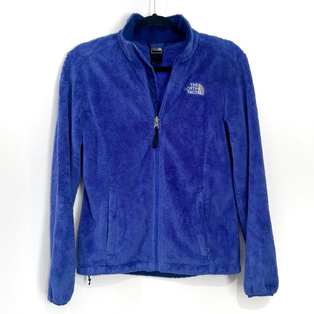 The North Face Womens XS Fleece Jacket Full Zip Plush Purple Blue